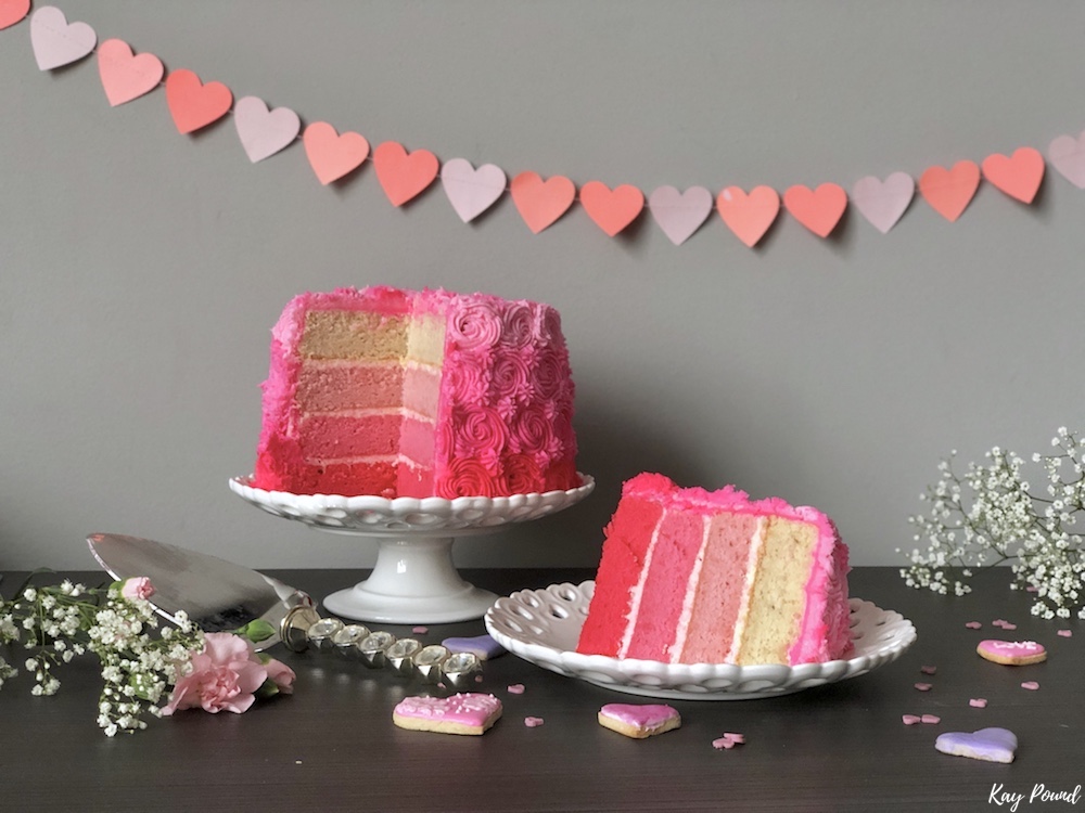 pink ombre cake