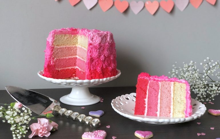 kaylin pound pink ombre cake